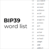 Official BIP39 WORD LIST (mnemonics), English - Coinplate
