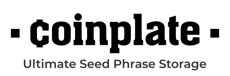 Coinplate logo with tagline Ultimate Seed Phrase Storage